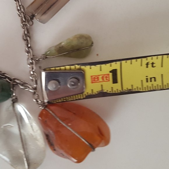 Vintage Polished Multi-Stone Sterling Silver Bracelet - Picture 8 of 11